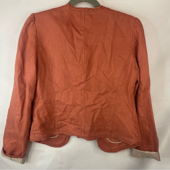 Loft XS linen blazer in an earthy terracotta color. Cuffs do unroll! - Picture 5 of 5